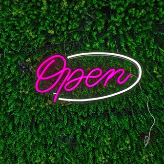 Open neon borden