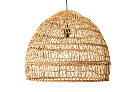 Architectuur Artiest Prijs Rotan / Rieten Hanglamp, Handgemaakt, Naturel, ⌀60 cm - Lamp #1