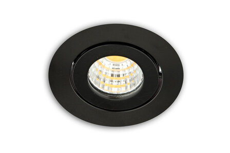 Toestemming Draak kussen Inbouwspot LED 3W, Rond, Kantelbaar, Aluminium, Dimbaar, Zwart - Lamp #1