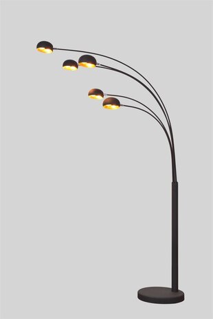 Industrieel Design Vloerlamp 5-Lichts Goud Zwart - Lamp #1
