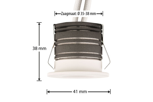Toeschouwer Rationeel Ruilhandel LED Inbouwspot Dimbaar ✓ 3 Watt ✓ Zaagmaat Ø 35-38 mm - Lamp #1