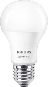 Philips SceneSwitch E27 LED Lamp 8-60W A60 Warm Wit-Neutraal Wit